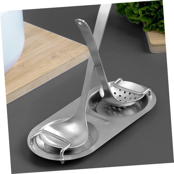 Elegant Stainless Steel Spoon Rest for Kitchen & Dining Table, Compact Utensil Holder, Easy to Clean