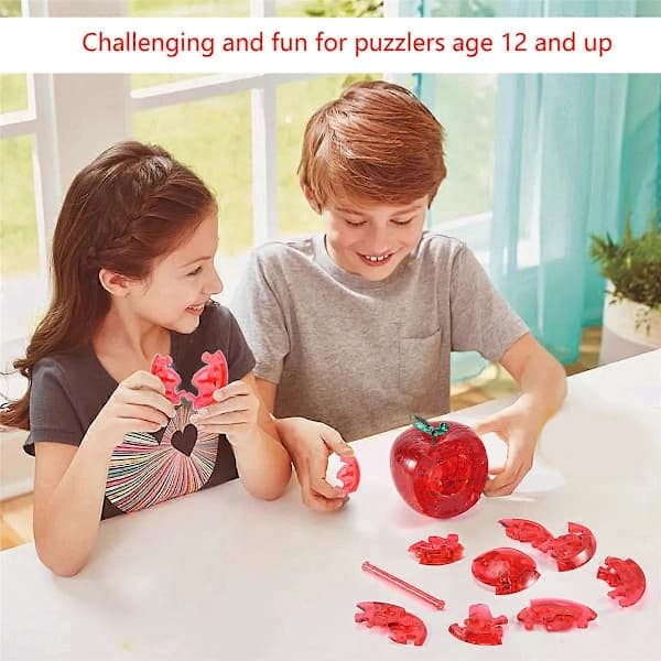 3D Krystallpuslespill - Rødt Eple Rød
