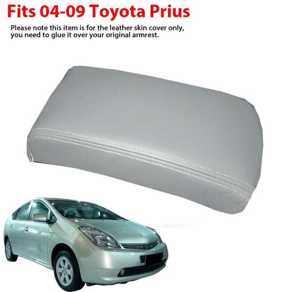 Mikrofiber skinn bilsete armlene deksel panelbeskytter trim for Prius 2004-2008, grå