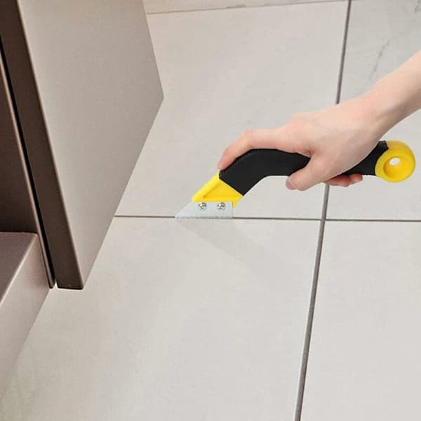 Tile Grout Scraper, Grout Removal Tool, Ceramic Tile Scraper with 3 Replacement Blades, Tile Scrapers, for Cleaning Family Floor Tiles