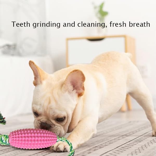 Corn Shaped Dog Chew Toy, Dog Toothbrush, Sturdy Interactive Toy Suitable for Small, Medium and Large Dogs (Pink)(Ho)