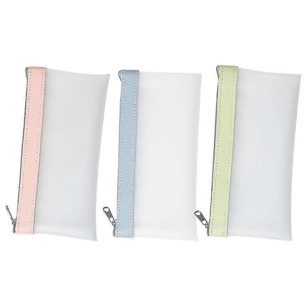 3 stk Dekorative Brevposer Glidelås Design Penneposer Brevoppbevaringsposer