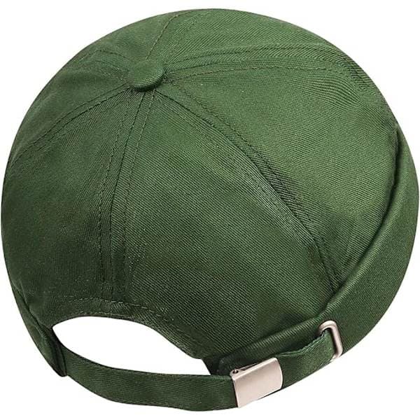 Retro Bomullskeps för Kvinnor och Män, Justerbar Grön Hatt