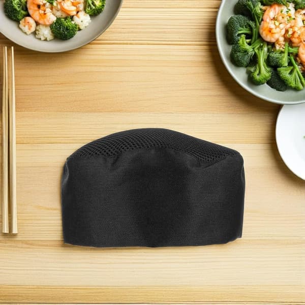 Kockmössa 4-pack Andningsbar Nätduk Kökshatt Svart