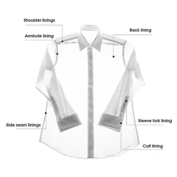 Langermet forretningsbryllupsskjorte for menn3XLSort Black 3XL