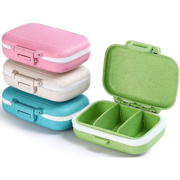 4-osainen Pill Case - 3 irrotettavaa lokeroa - BPA-vapaa matkapillerikotelo