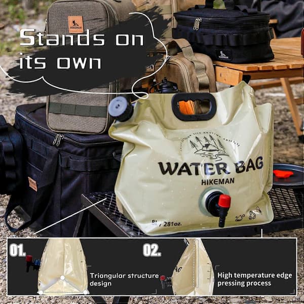 Camping Water Container - Foldable Water Storage Container with Faucet, 8L Drinking Water Container