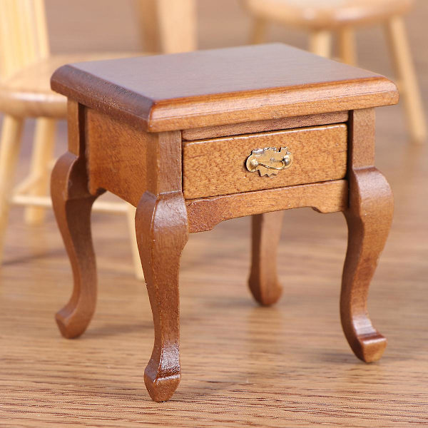 Mini Lekestue Sengesidebord TeBord Leke Tre Soverom Scene Leke Modell Dekorativ Møbel Modell