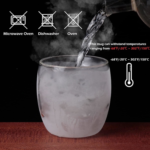 Söt kaffemugg Katt Tekopp Mjölk Dubbelvägg Klart isolerat glas espressomugg med underlägg intressant present till dig (kattmugg)