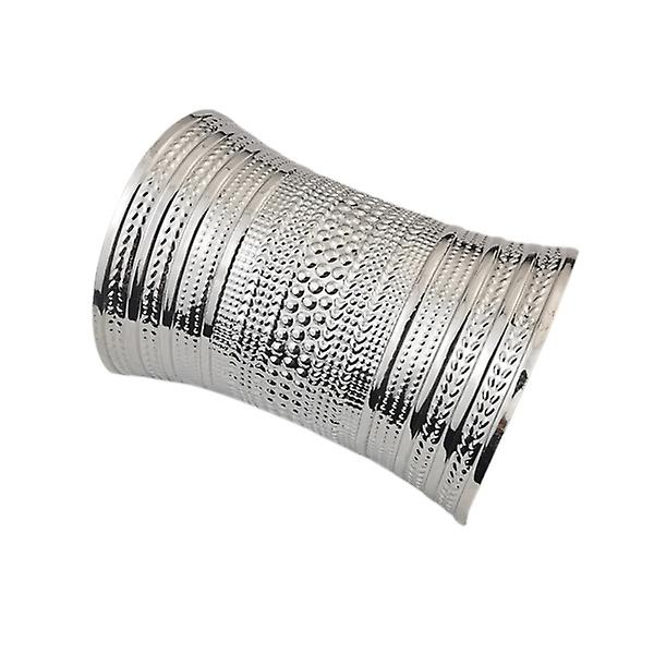 Överdrivna Metal Öppna Armband Handledsdekoration Arm Ring Smycken För Män KvinnorSilverM Silver M