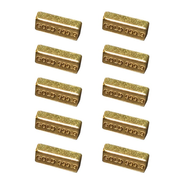 10 stk Model Dukkehust Mini Guldsten Mini Guldsten Børn Leg Legetøj Golden1.5X0.5X0.3C Golden 1.5X0.5X0.3CM