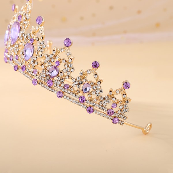 Bryllupskrone for brud - Rhinestone prinsesse tiara for kvinner - Dronning krone - Håndlaget bryllup krone - Hårtilbehør - Tiara krone