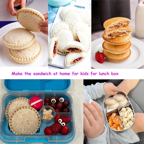 Sandwichskærer og -forsegler, Decruster Sandwich Maker til børns frokost Uncrustable Sandwich Maker, Let til madkasse og Bento Box Grå