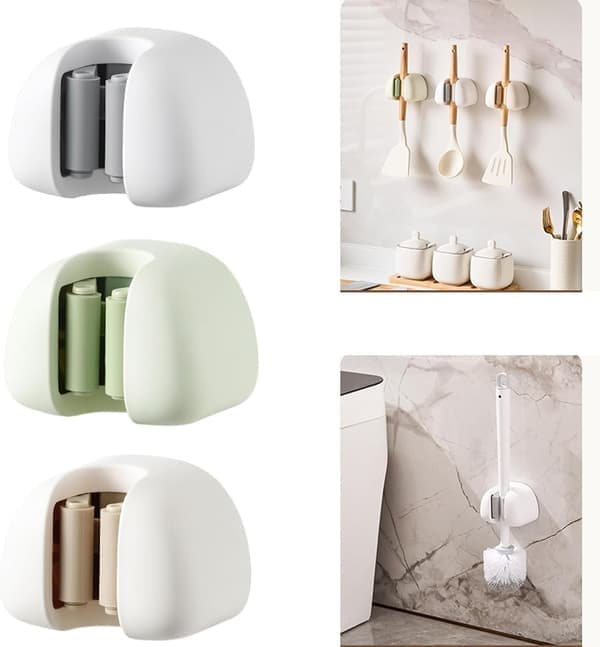 Strong Suction Cup Mop and Broom Holder - Easy Install Tool Holder and Storage Organizer for Bathroom and Kitchen [Ho]