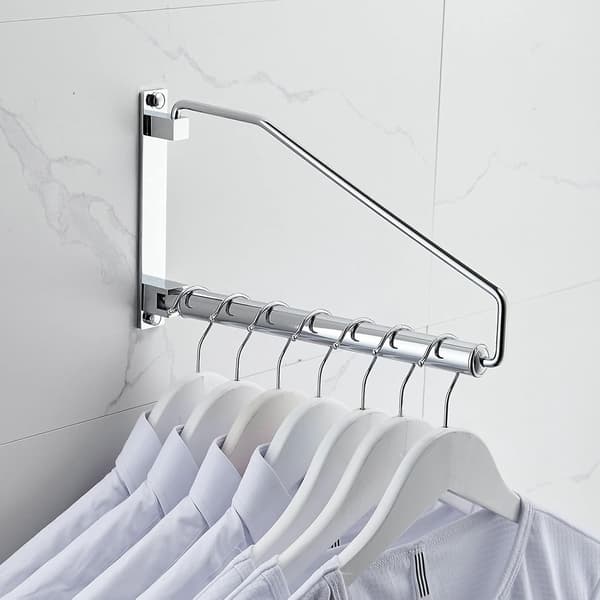 Laundry Bar, Wall Mounted Clothes Hanger with Swing Arm