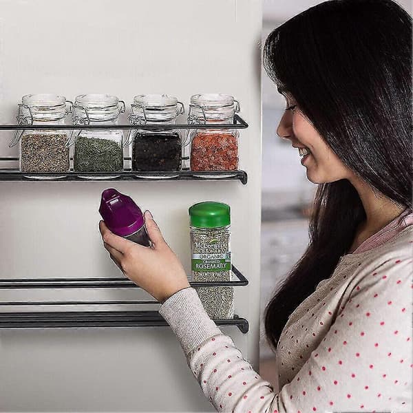 4-pack Kitchen Shelf Spice Rack Wall Mounted Storage Organizer Cabinet Stand