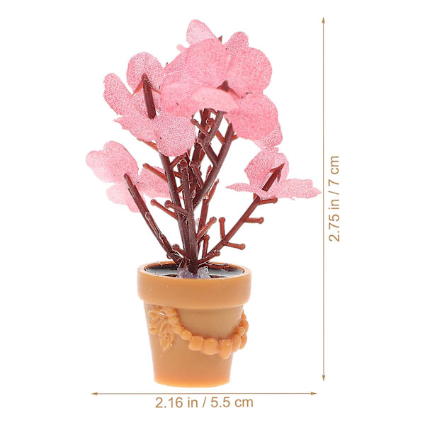 Hartsiminiatyyri Kukka Koriste Kulumiskestävä Mini Talo Koriste Koristeellinen Nuken Kukka Maljakko Rosy7X5CM Rosy 7X5CM