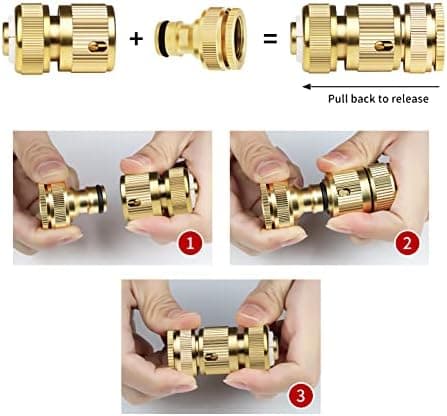 28x44mm Brass Garden Hose Quick Connector (2pcs)