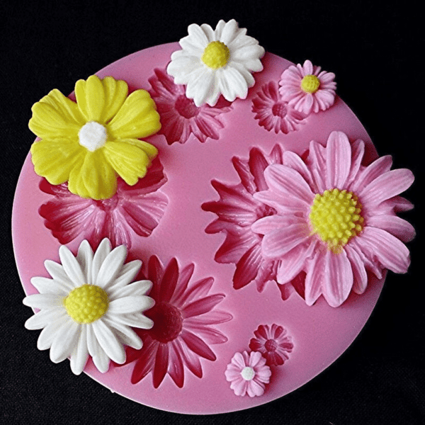 3D Blomster Silikoneform Kage Fondant Chokolade Bageform Bageværktøj pink pink