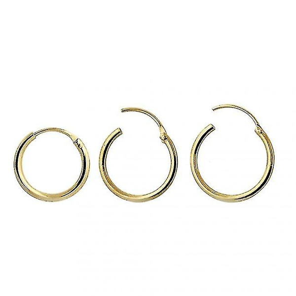9 karat guld 12 mm segment hoop næsering