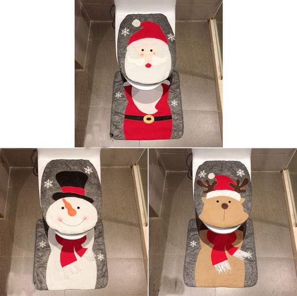 Fest og tilbehør Jul Snögubbe Tomte Toalettsetetrekk