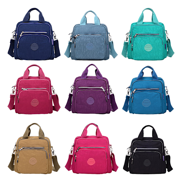 Afslappet nylon taske, stor rejsetaske, vandtæt håndtaske, 2-vejs brug Fuchsia