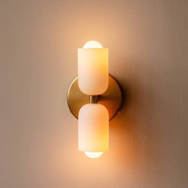 Indoor Wall Lamp with 2 Lights, Up/Down Metal Wall Sconce, E27 Wall Light, White Lamp (Bulb Not Included)