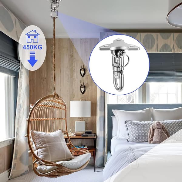Ceiling Mount Hanging Chair, Heavy Duty Ceiling Mount Swing Hook Swing Up to 450 KG Ceiling Mount