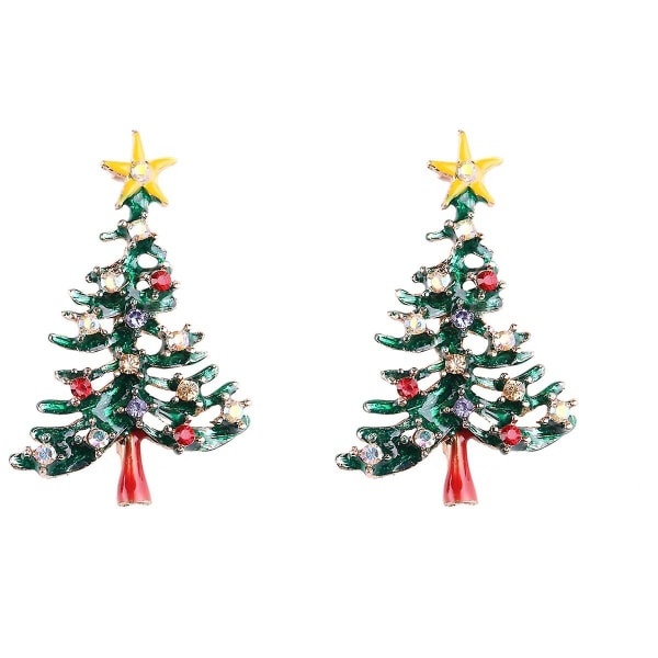 3 stk. Juletræ Brosche Farvet Krystal Rhinestone Brosche Nål Brystpin Charm Fest Smykker Tøj 2pcs