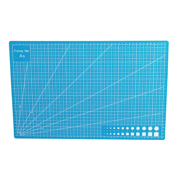 Self-healing PVC Cutting Mat A3 Grid for Paper Leather Fabric Blue