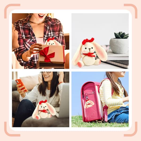 Crochet Kit for Beginners, Complete Crochet Kit with Easy Peasy Yarn, Crochet Animal Kit Including Step-by-Step Instruction Video (Rabbit)