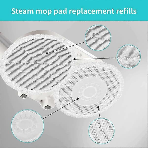 6 stk. Mikrofibermoppepuder til Neat Steam Cleaner Genanvendelige Maskinvaskbare til Hårdttræ Fliser Sten Fl