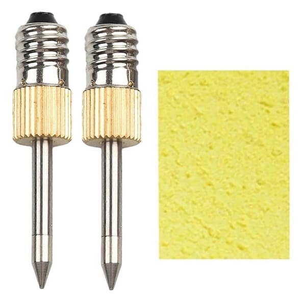 2 Pcs Soldering Iron Tip with Sponge E10 Interface Soldering Tips USB Soldering Tip Soldering Tool See