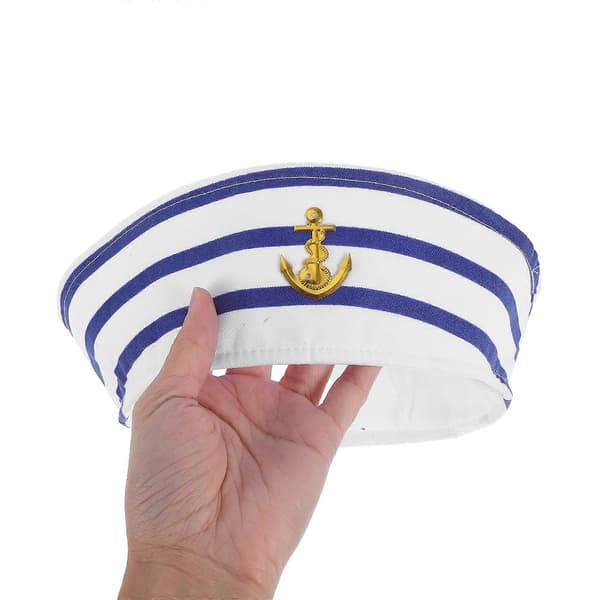 Cosplay Captain Hat för vuxna 6 st vit polyester sjömanshatt kostym