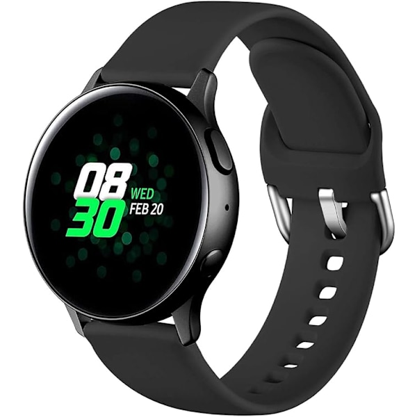 Vedenkestävä silikoniurheiluranneke, yhteensopiva Samsung Galaxy Watch Active/Active 2 40mm, 44mm, 20mm, Galaxy Watch 7/6/5/4 40mm 44mm kanssa