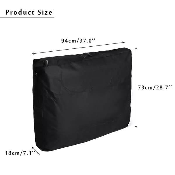 Black Waterproof Foldable 94x73x18cm Beauty Bed Bag 600D