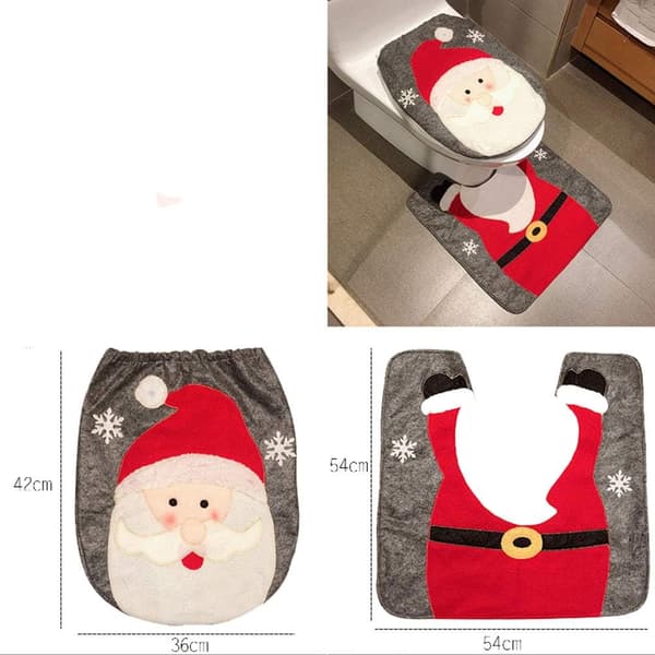 Fest og tilbehør Jul Snögubbe Tomte Toalettsetetrekk
