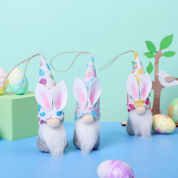 Påskepynt Påske Gnome Ansigtsløs Plys Dukke Bunny Gnomes Ornamenter Easter Desktop Bunny Eas