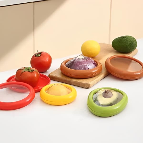 New Silicone Fruit Storage Box, 4-pack Anti-Oxidation Storage Boxes for Fruits and Vegetables