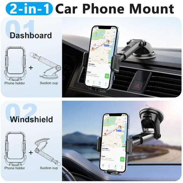 Biltelefonholder for luftventil Universal 4 til 6,8 tommer for iPhone Samsung Sony