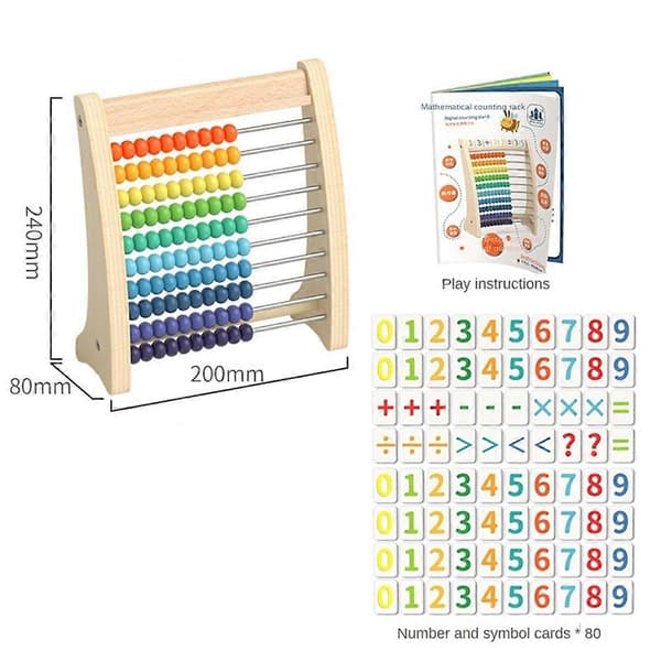 Matematikregner, additions- og subtraktionsnumre, træabacus