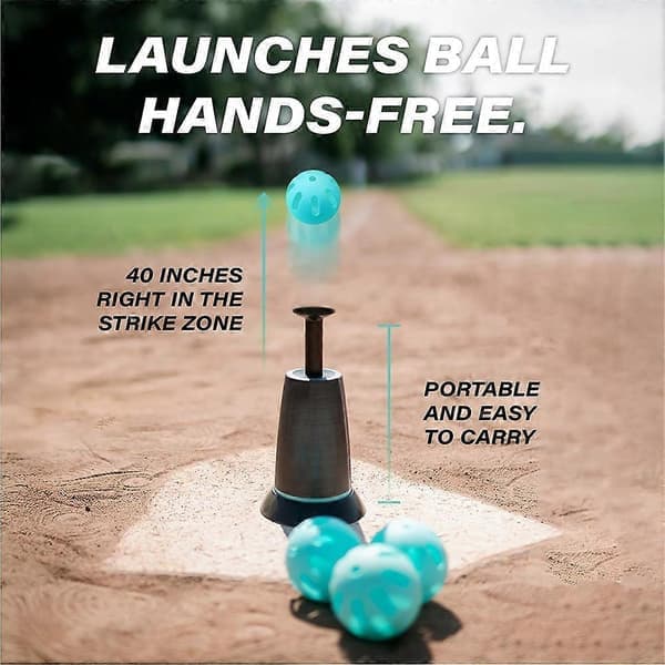 Tee Popper, Nylon Strength, Baseball Training for Hitting Without a Pitcher 1 Popper Ball Included [Ho]