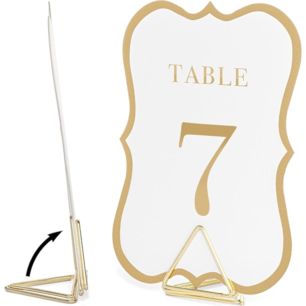 5 stk Blanke, Robuste Guld Navneskilt Holdere & Navneskilte, Bordnummerholdere til Bryllupper, Fester, Hjemmeindretning & mere! Navneskilt Holder til