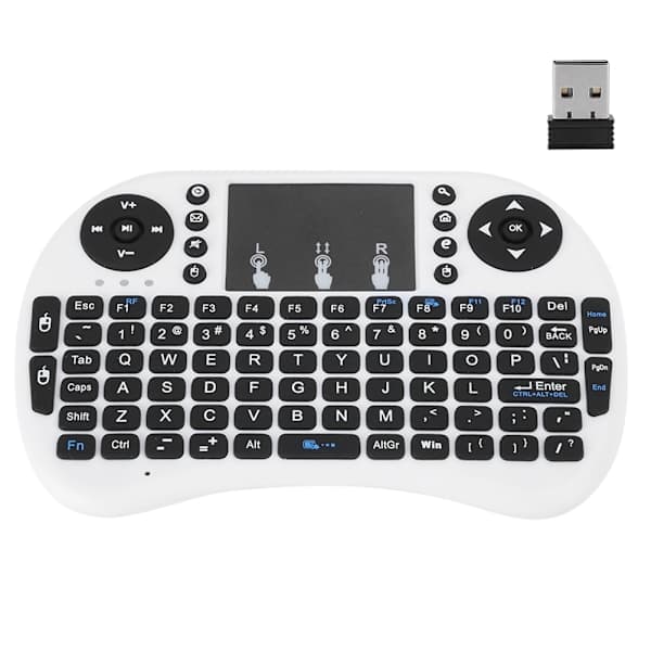 Mini trådløst tastatur Flymouse 2.4G Multimedia Touchpad Touch Tastatur Hvit [DB]