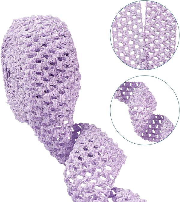 2 ruller 5m/rull flat elastisk polyesterbånd lilla hulfiber 40mm 55mm hårstrikker pannebånd klesplagg tilbehør for båndsøm blonder Lilac