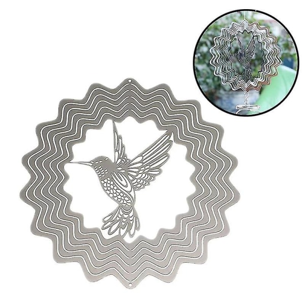 Stainless Steel Stereo Rotary Wind Chime 3d Wind Chimes -bird