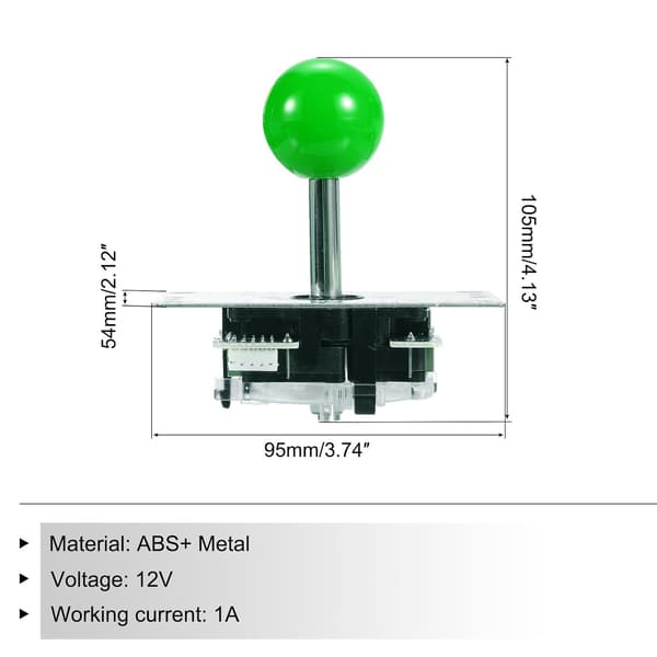 PC Joystick DIY Kit Arkadspel Delar Knapp ABS 5 Pin för Klassisk Grön