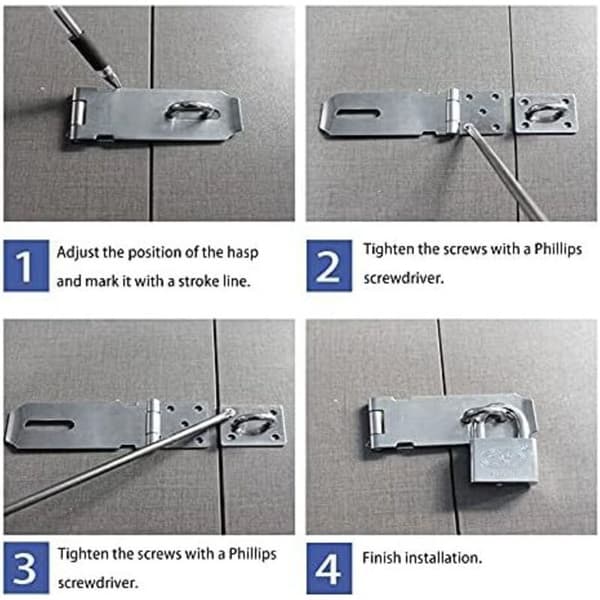 Door Latch, 5-inch Stainless Steel Security Latch, Extra Thick Gate Latch with Screws, 2-pack