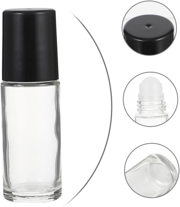 6 stk 30 ml påfyllbare roll-on-flasker hvite glass bærbare oljerullflasker