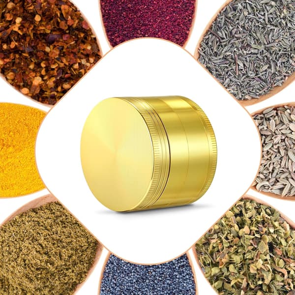Pollenkvern for krydder, urter, kaffe, 4-delt sett med pollen skrape